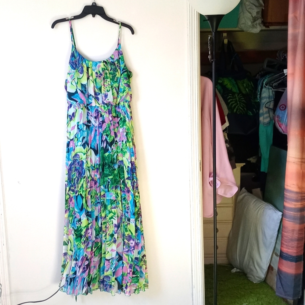 Robbie bee maxi dress/multi color/size 14